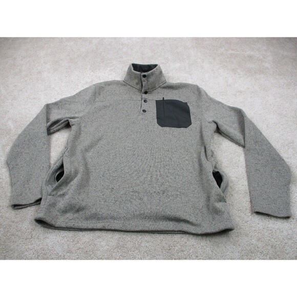 Iceburg Outerwear Sweater Mens Large Gray Fleece Casual Pullover Snap Up - Picture 1 of 12